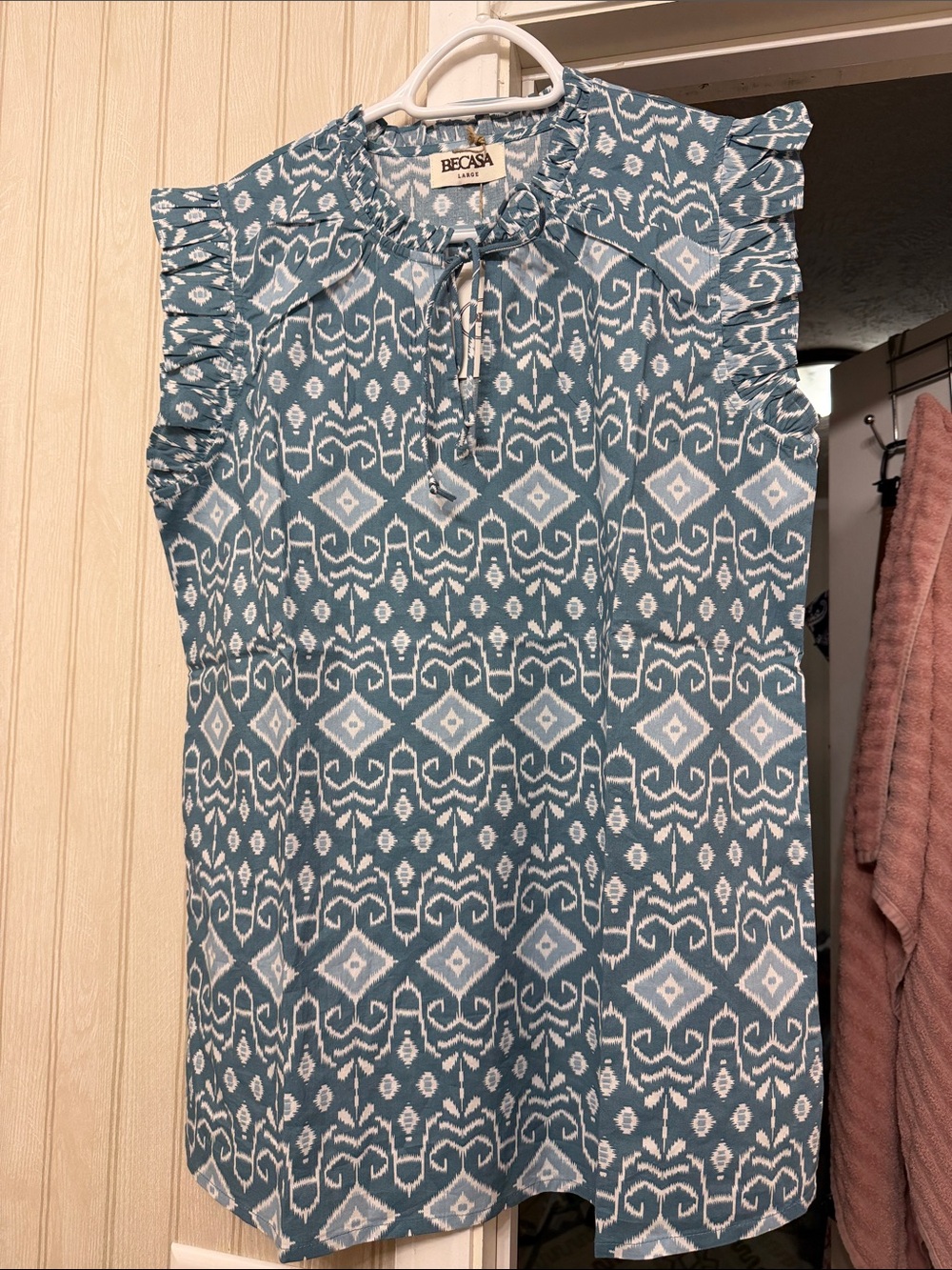 Cotton Blue & White Blouse